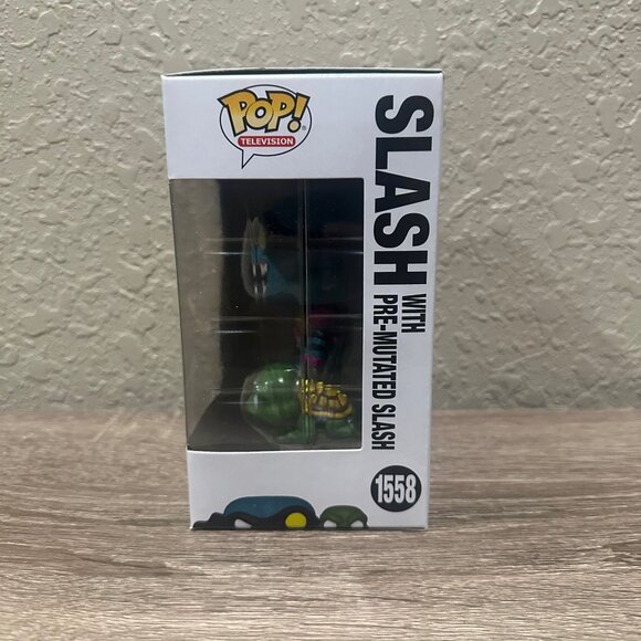 Funko POP! TMNT Teenage Mutant Ninja Turtles Slash and Pre Mutated Slash #1558! - Picture 3 of 7